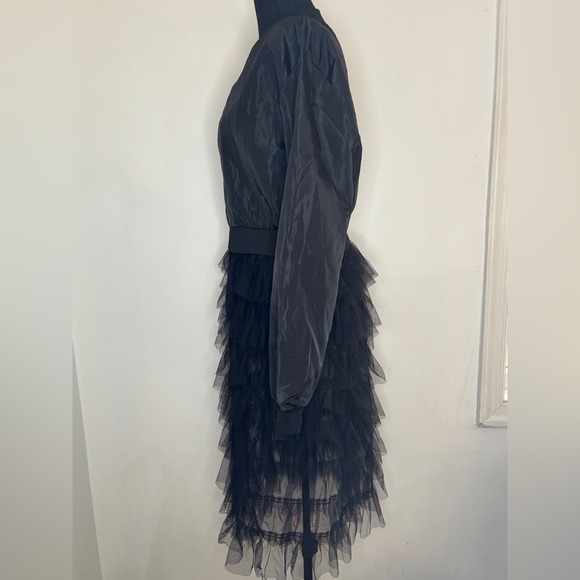 Tulle and bomber jacket for concert festival goth indiesleeze Streetwear sz xl - Picture 3 of 4